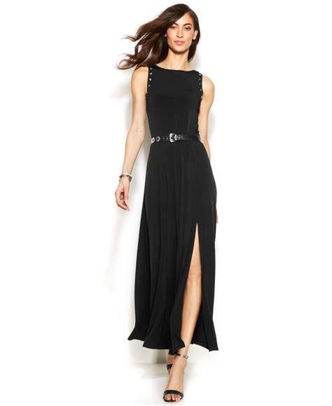 black michael kors maxi dress|Michael Kors long sleeve dresses.